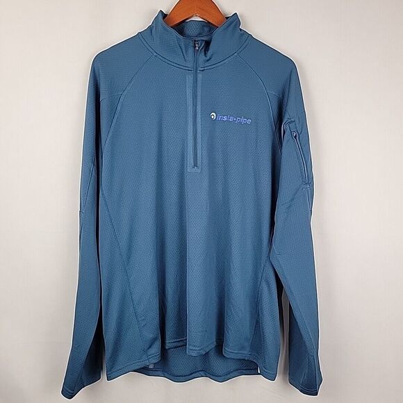Club Ride Cycling Shirt Mens XL Teal Skyline 1/4 Zip Pullover Performance MTB - Picture 1 of 11